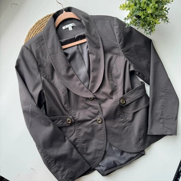 Cabi Work It Blazer Jacket graphite black gray double button women’s size 14‎ - Picture 4 of 12